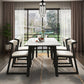 Black Legs Solid Wood and Faux Leather Dining Accent Chair for Home