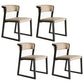 Black Legs Solid Wood and Faux Leather Dining Accent Chair for Home