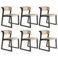 Black Legs Solid Wood and Faux Leather Dining Accent Chair for Home