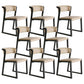 Black Legs Solid Wood and Faux Leather Dining Accent Chair for Home