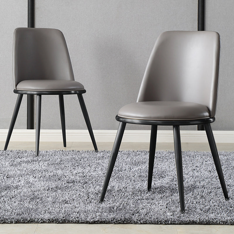 Sedie da pranzo in pista finto e metallo contemporanee per cucina