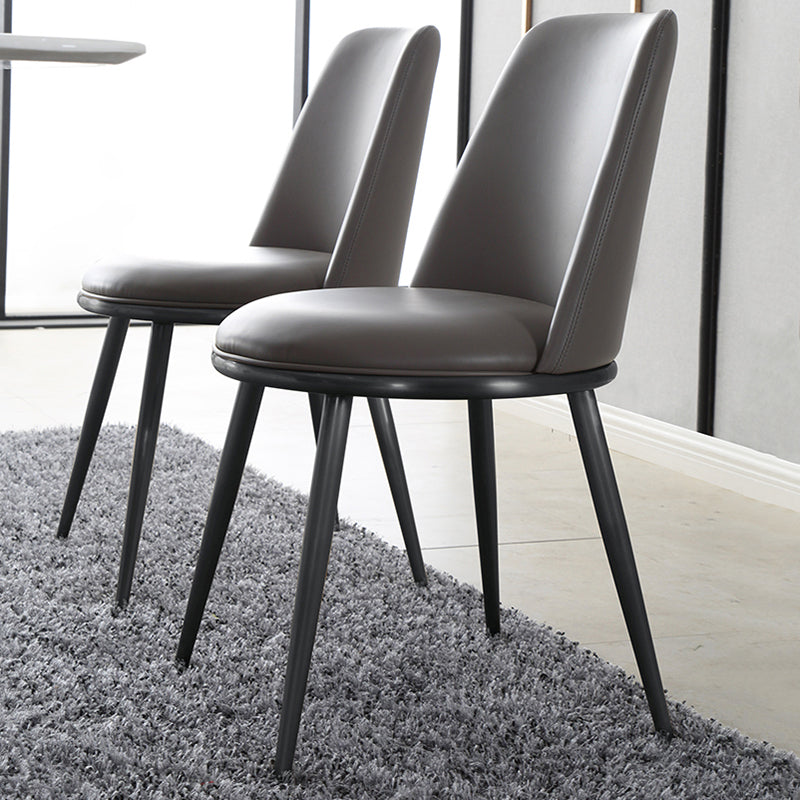 Sedie da pranzo in pista finto e metallo contemporanee per cucina