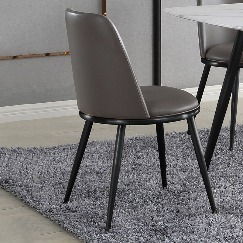 Sedie da pranzo in pista finto e metallo contemporanee per cucina