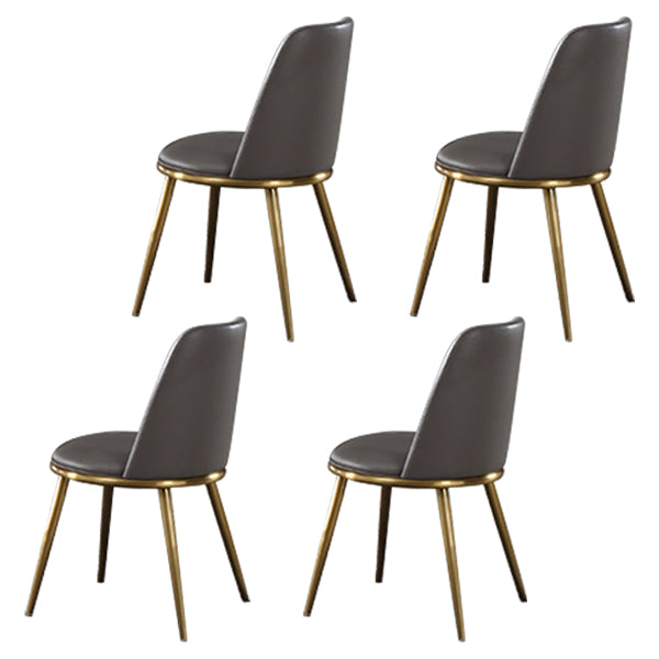 Sedie da pranzo in pista finto e metallo contemporanee per cucina