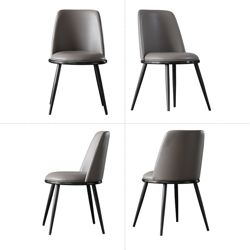 Sedie da pranzo in pista finto e metallo contemporanee per cucina