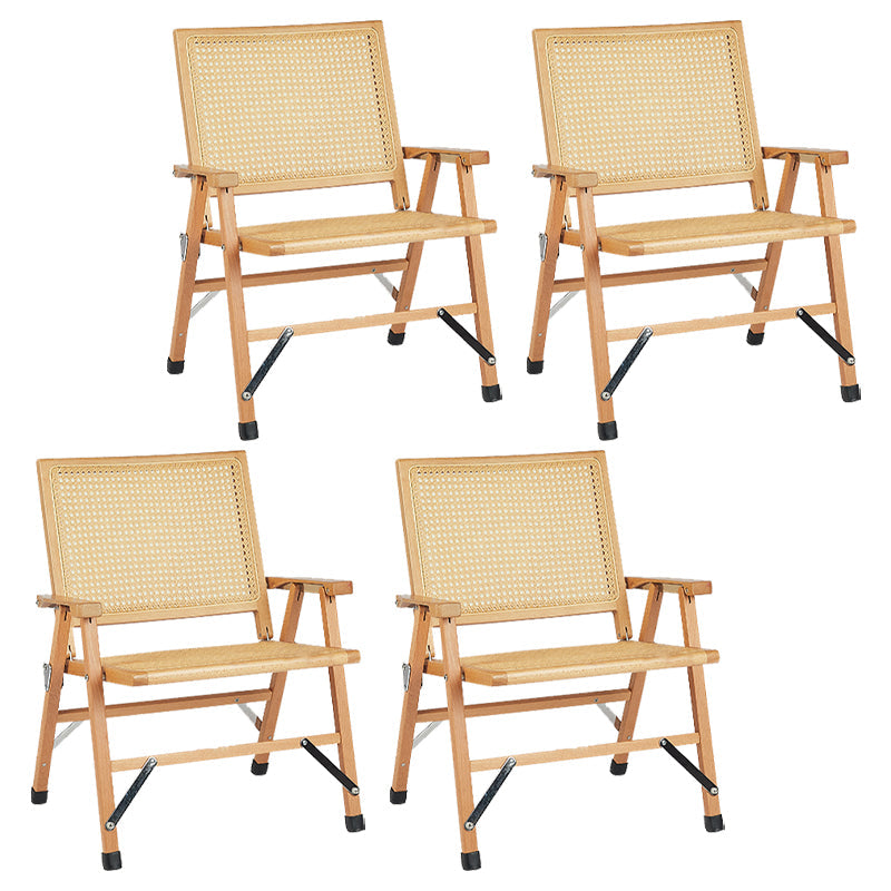 Casa contemporanea Canna in legno massiccio Sedie da pranzo senza braccio