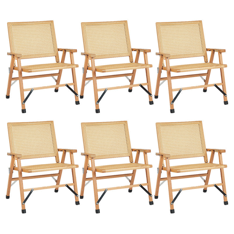 Casa contemporanea Canna in legno massiccio Sedie da pranzo senza braccio