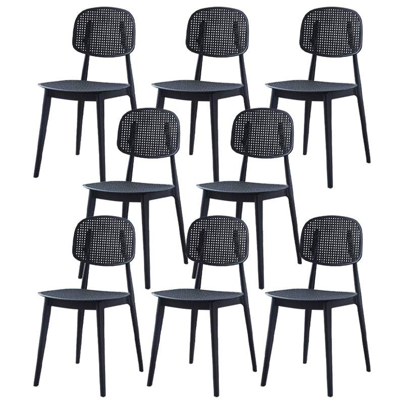 Sedia da pranzo in plastica in plastica aperta in stile contemporaneo per sala da pranzo