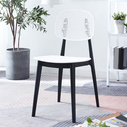 Sedia da pranzo in plastica in plastica aperta in stile contemporaneo per sala da pranzo