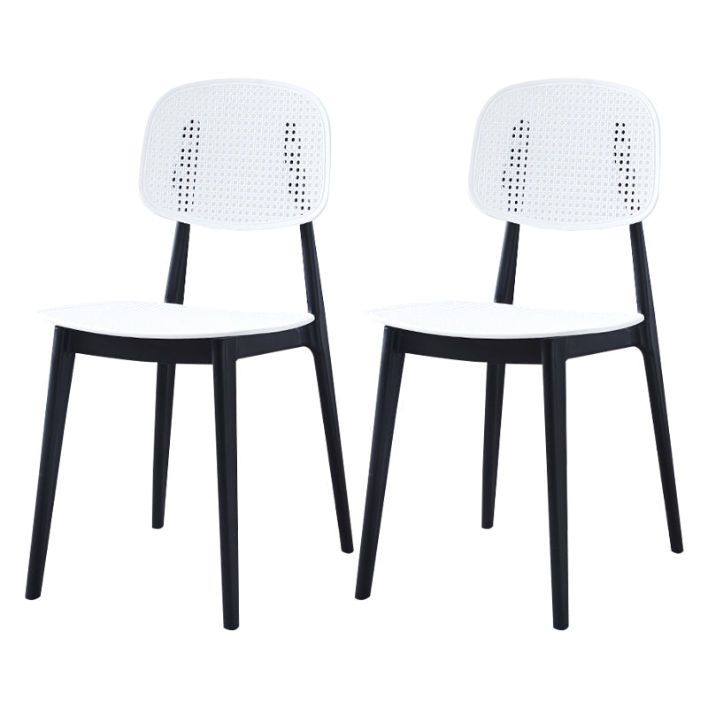 Sedia da pranzo in plastica in plastica aperta in stile contemporaneo per sala da pranzo