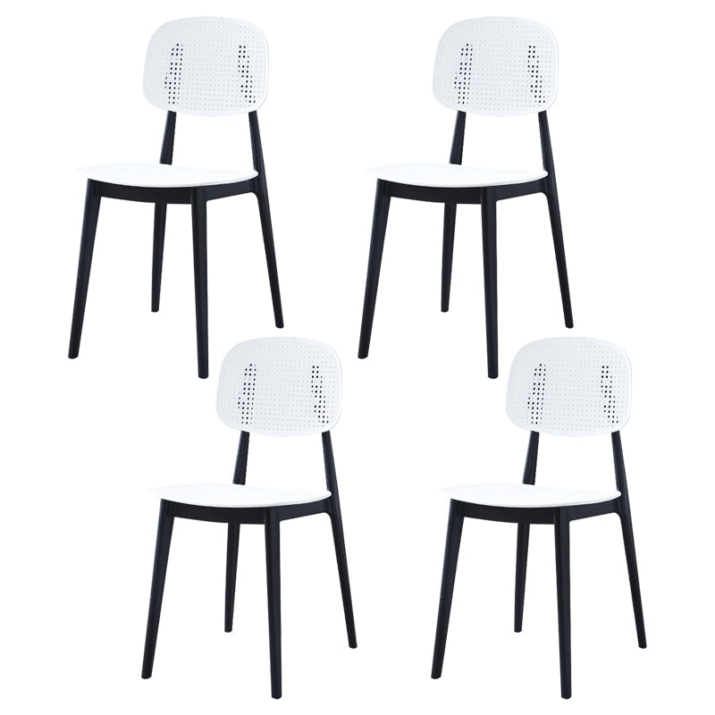 Sedia da pranzo in plastica in plastica aperta in stile contemporaneo per sala da pranzo