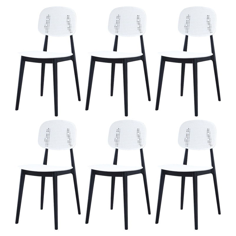 Sedia da pranzo in plastica in plastica aperta in stile contemporaneo per sala da pranzo