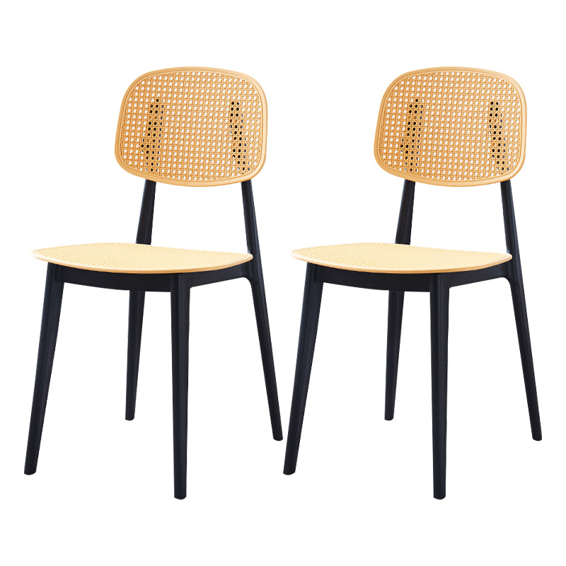 Sedia da pranzo in plastica in plastica aperta in stile contemporaneo per sala da pranzo