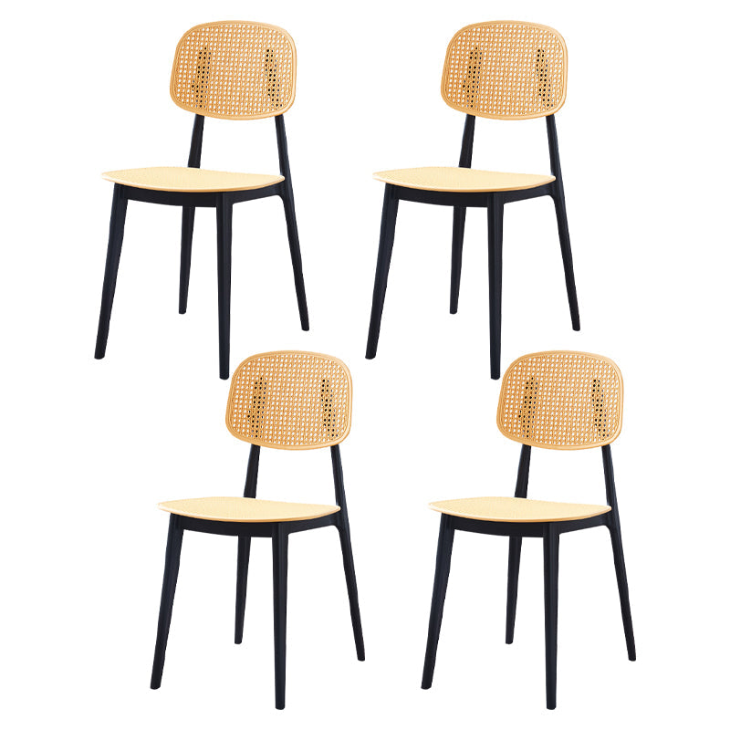 Sedia da pranzo in plastica in plastica aperta in stile contemporaneo per sala da pranzo