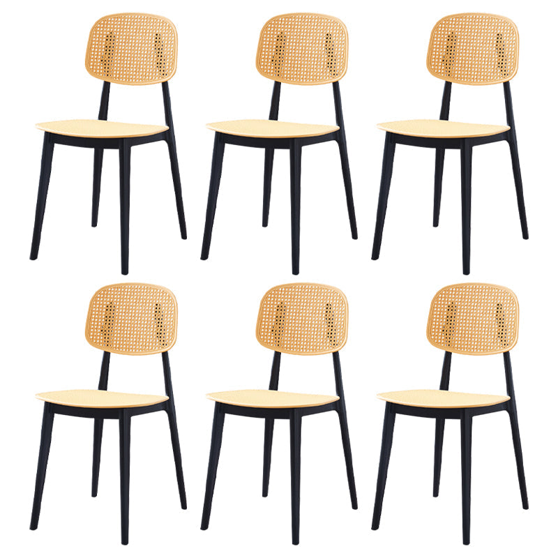 Sedia da pranzo in plastica in plastica aperta in stile contemporaneo per sala da pranzo