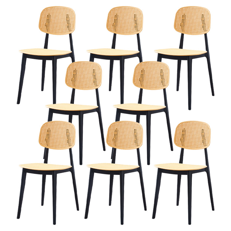 Sedia da pranzo in plastica in plastica aperta in stile contemporaneo per sala da pranzo