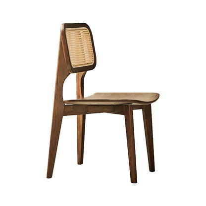 Silla de comedor contemporáneo de madera sólida en marrón