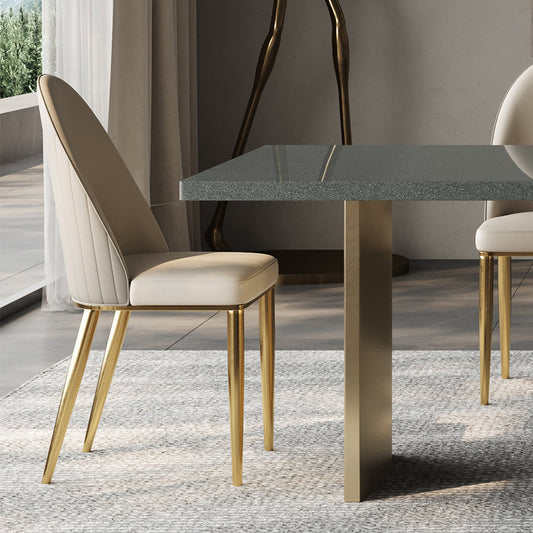 Silla lateral de comedor de cuero parsons de estilo glamorial para la sala de estar para la sala de estar