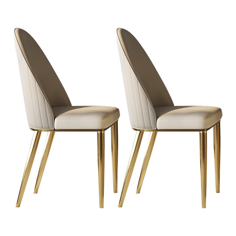 Silla lateral de comedor de cuero parsons de estilo glamorial para la sala de estar para la sala de estar