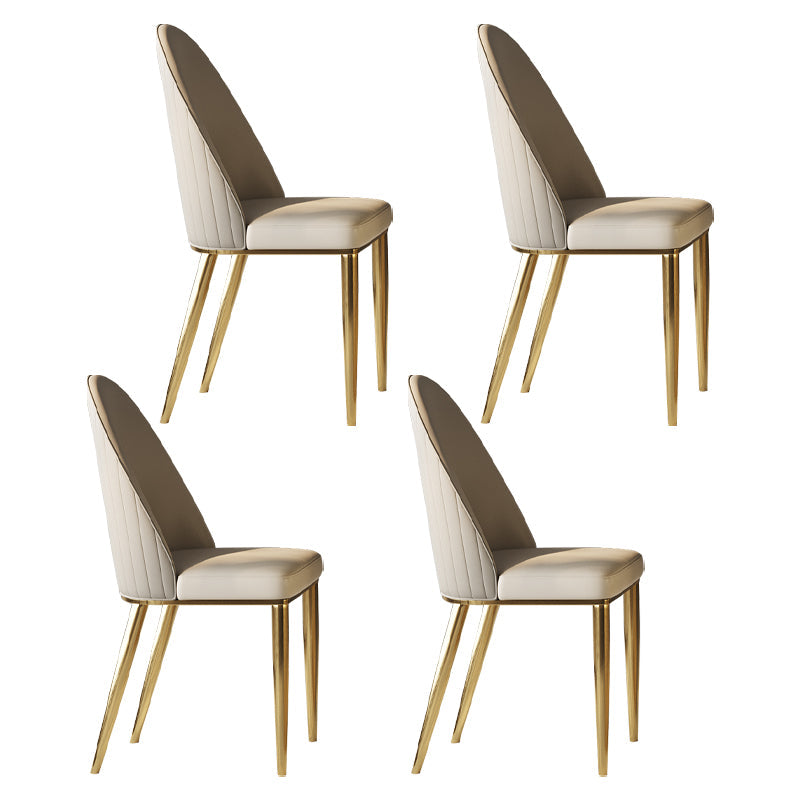 Silla lateral de comedor de cuero parsons de estilo glamorial para la sala de estar para la sala de estar