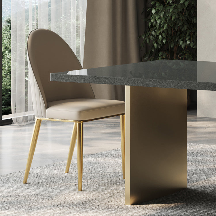 Silla lateral de comedor de cuero parsons de estilo glamorial para la sala de estar para la sala de estar