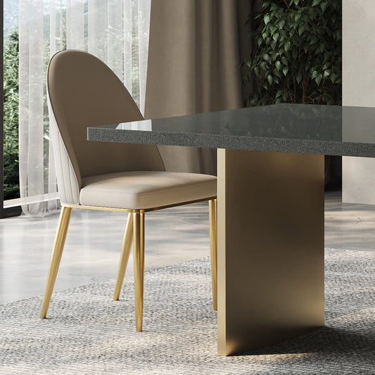 Silla lateral de comedor de cuero parsons de estilo glamorial para la sala de estar para la sala de estar