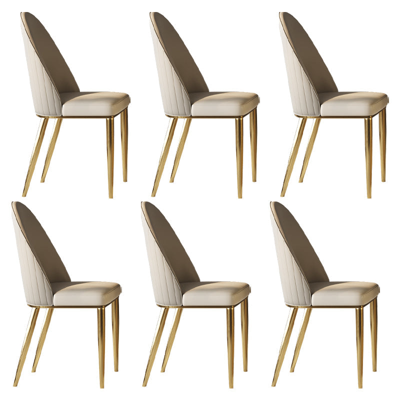 Silla lateral de comedor de cuero parsons de estilo glamorial para la sala de estar para la sala de estar