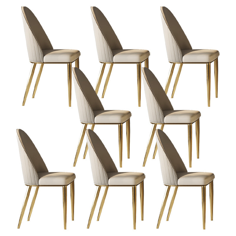 Silla lateral de comedor de cuero parsons de estilo glamorial para la sala de estar para la sala de estar