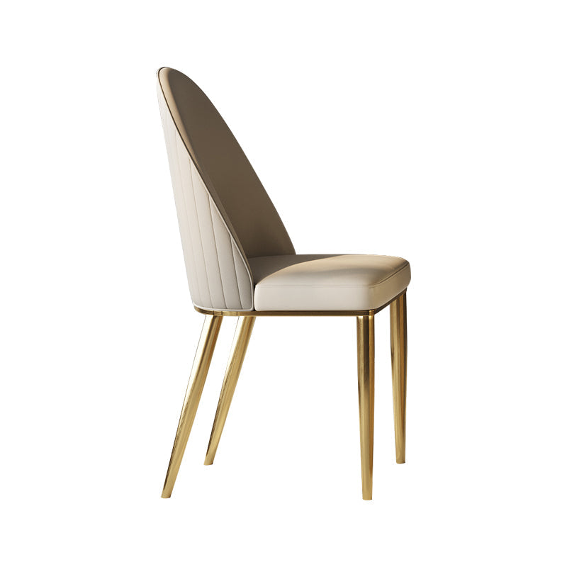 Silla lateral de comedor de cuero parsons de estilo glamorial para la sala de estar para la sala de estar