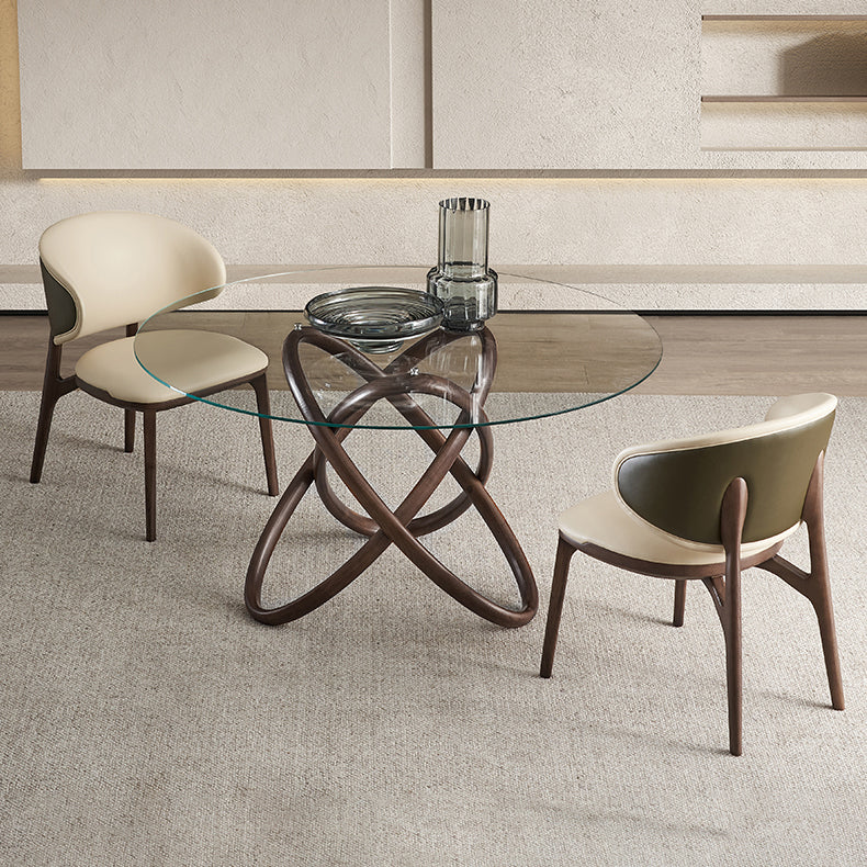 Open Back Solid Wood and Upholstered Contemporary Dining Chairs Clearhalo 'Dining Chairs' 'Dining Tables & Seating' 'dining_chair' 'furn' 'furn_dining_chair' 'Furniture' 'Kitchen & Dining Furniture' 7763486