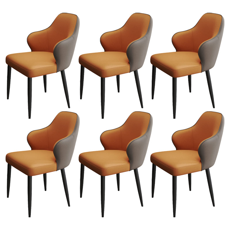 Contemporary Style Parsons Upholstered Dining Arm Chair for Home Orange 6 Piece Set Clearhalo 'Dining Chairs' 'Dining Tables & Seating' 'dining_chair' 'furn' 'furn_dining_chair' 'Furniture' 'Kitchen & Dining Furniture' 7763492