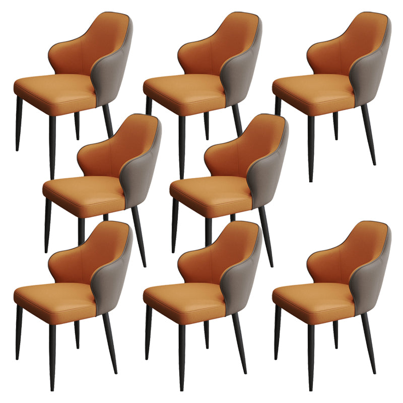 Contemporary Style Parsons Upholstered Dining Arm Chair for Home Orange 8 Piece Set Clearhalo 'Dining Chairs' 'Dining Tables & Seating' 'dining_chair' 'furn' 'furn_dining_chair' 'Furniture' 'Kitchen & Dining Furniture' 7763494