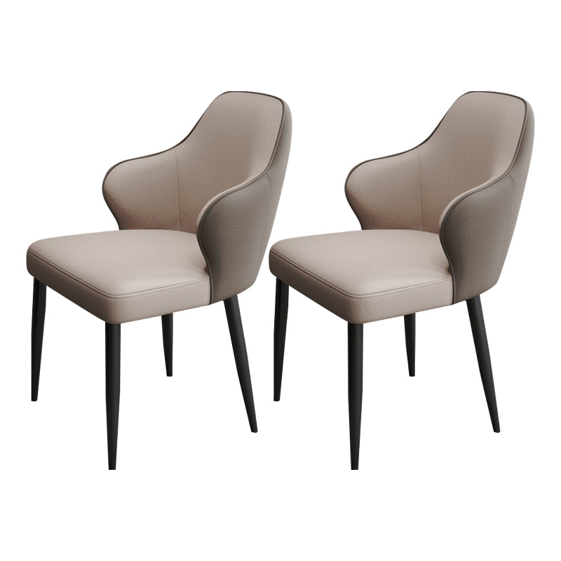 Contemporary Style Parsons Upholstered Dining Arm Chair for Home Grey 2 Piece Set Clearhalo 'Dining Chairs' 'Dining Tables & Seating' 'dining_chair' 'furn' 'furn_dining_chair' 'Furniture' 'Kitchen & Dining Furniture' 7763496