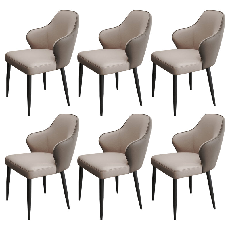 Contemporary Style Parsons Upholstered Dining Arm Chair for Home Grey 6 Piece Set Clearhalo 'Dining Chairs' 'Dining Tables & Seating' 'dining_chair' 'furn' 'furn_dining_chair' 'Furniture' 'Kitchen & Dining Furniture' 7763500