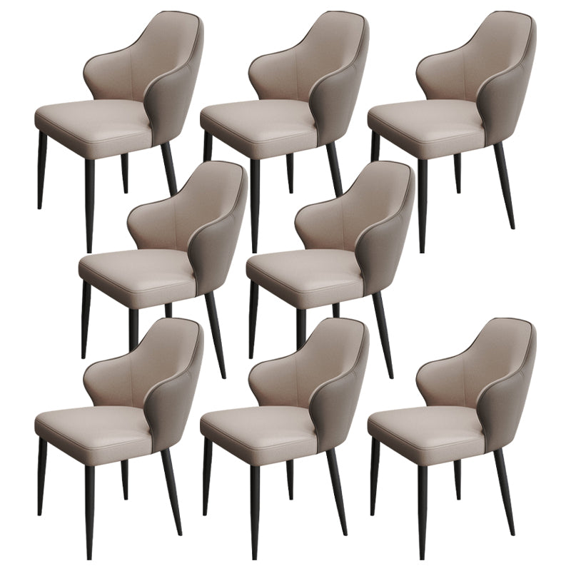 Contemporary Style Parsons Upholstered Dining Arm Chair for Home Grey 8 Piece Set Clearhalo 'Dining Chairs' 'Dining Tables & Seating' 'dining_chair' 'furn' 'furn_dining_chair' 'Furniture' 'Kitchen & Dining Furniture' 7763502