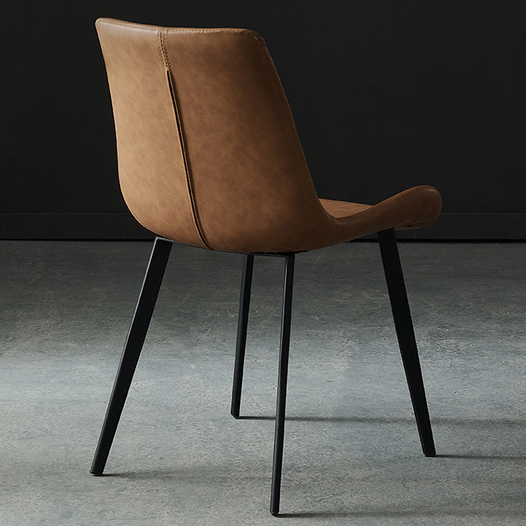 Sillas de comedor modernas de metal y cuero sintética para la cocina