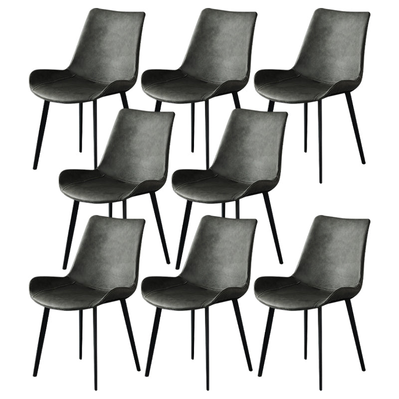 Sillas de comedor modernas de metal y cuero sintética para la cocina