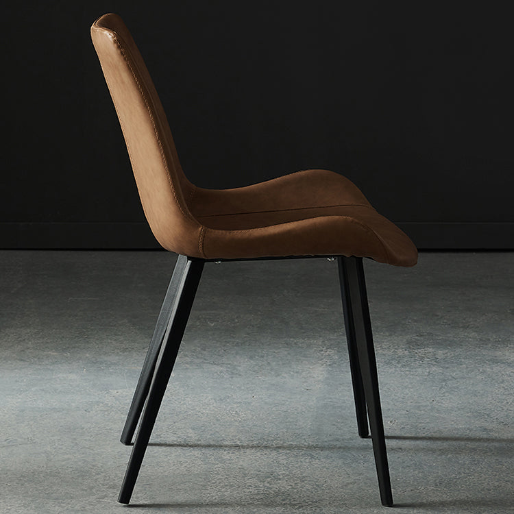 Sillas de comedor modernas de metal y cuero sintética para la cocina