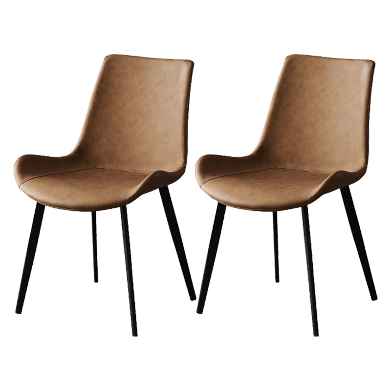 Sillas de comedor modernas de metal y cuero sintética para la cocina