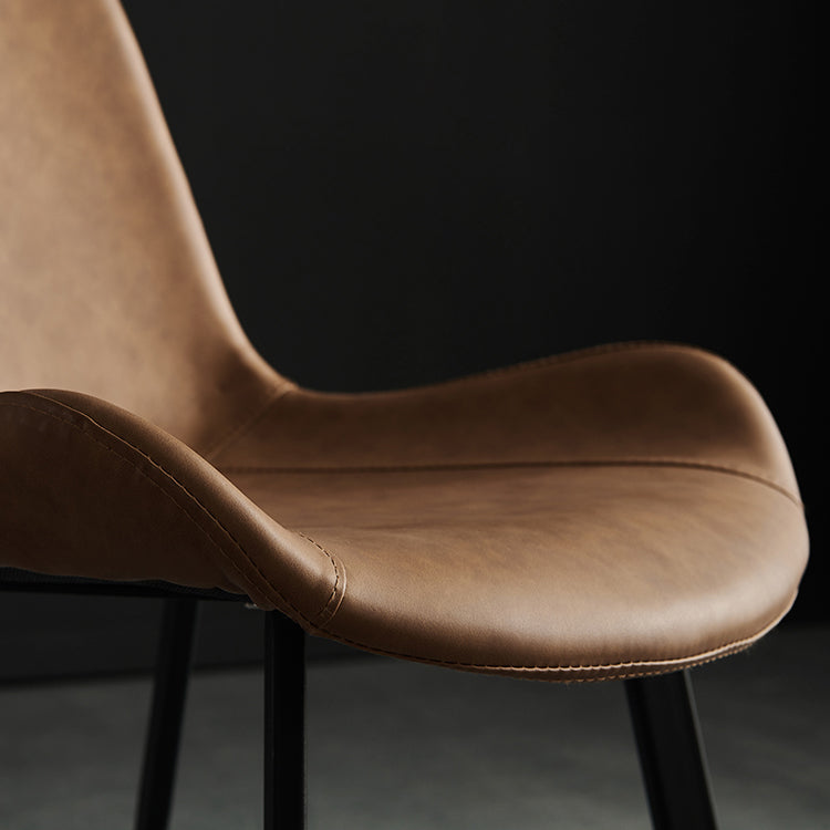 Sillas de comedor modernas de metal y cuero sintética para la cocina