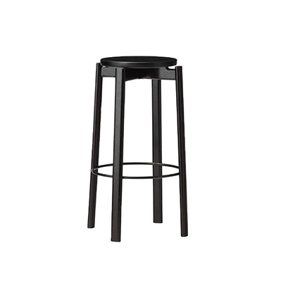Tabouret de bar sans dos contemporain de 29,5 pouces avec base en bois massif