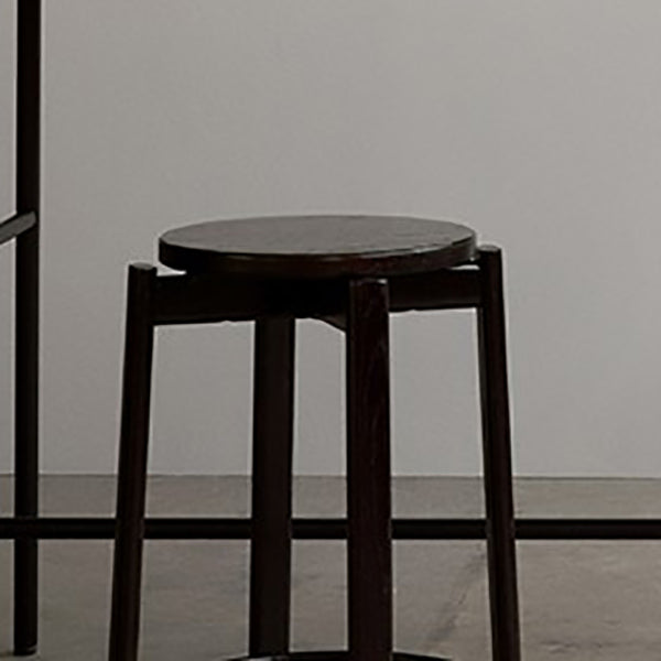Tabouret de bar sans dos contemporain de 29,5 pouces avec base en bois massif