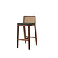 Tabouret de bar rembourré sans bras contemporain avec base en bois massif
