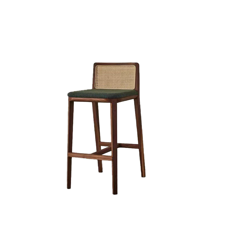 Tabouret de bar rembourré sans bras contemporain avec base en bois massif