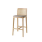 Tabouret de bar rembourré sans bras contemporain avec base en bois massif