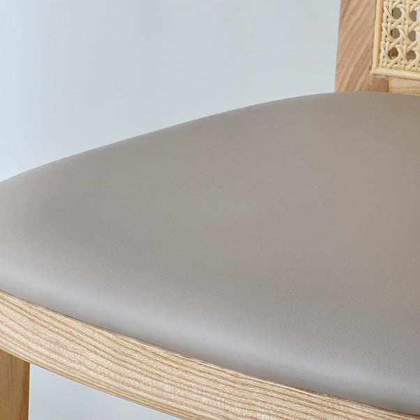 Tabouret de bar rembourré sans bras contemporain avec base en bois massif