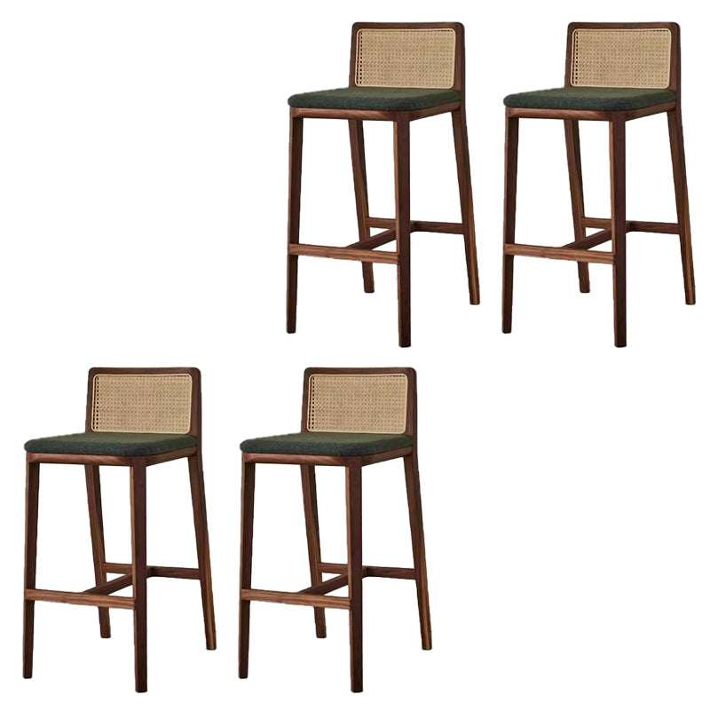 Tabouret de bar rembourré sans bras contemporain avec base en bois massif