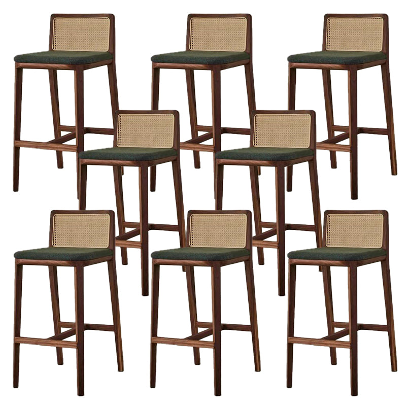 Tabouret de bar rembourré sans bras contemporain avec base en bois massif