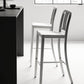 Contemporary Metal Backrest Counter High Stool in Silver for Home Use Clearhalo 'Bar Furniture' 'Bar Stools' 'bar_stools' 'furn' 'furn_bar_stools' 'Furniture' 'Kitchen & Dining Furniture' 7763607