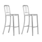Contemporary Metal Backrest Counter High Stool in Silver for Home Use 2 Piece Set Clearhalo 'Bar Furniture' 'Bar Stools' 'bar_stools' 'furn' 'furn_bar_stools' 'Furniture' 'Kitchen & Dining Furniture' 7763608